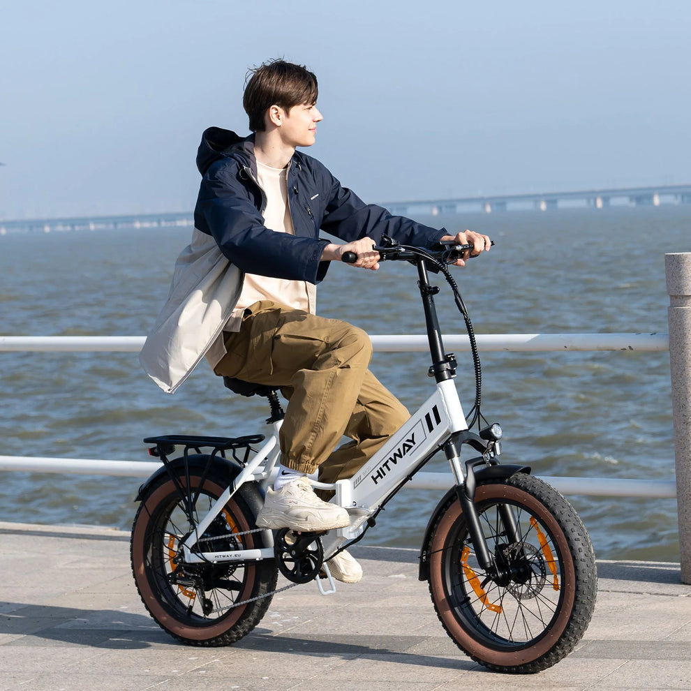 Hitway BK20 2025 Version 250W 20" Fat Tire Foldable Electric Bike 48V 10.4Ah Battery Off-Road City Hybrid
