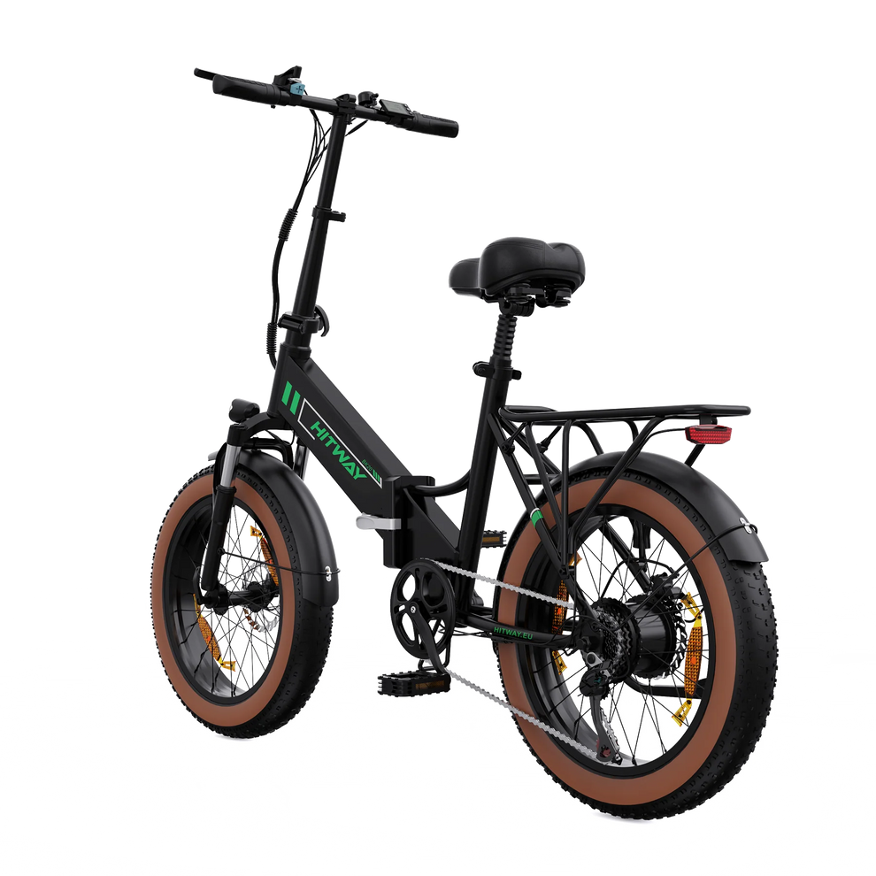 Hitway BK20 2025 Version 250W 20" Fat Tire Foldable Electric Bike 48V 10.4Ah Battery Off-Road City Hybrid