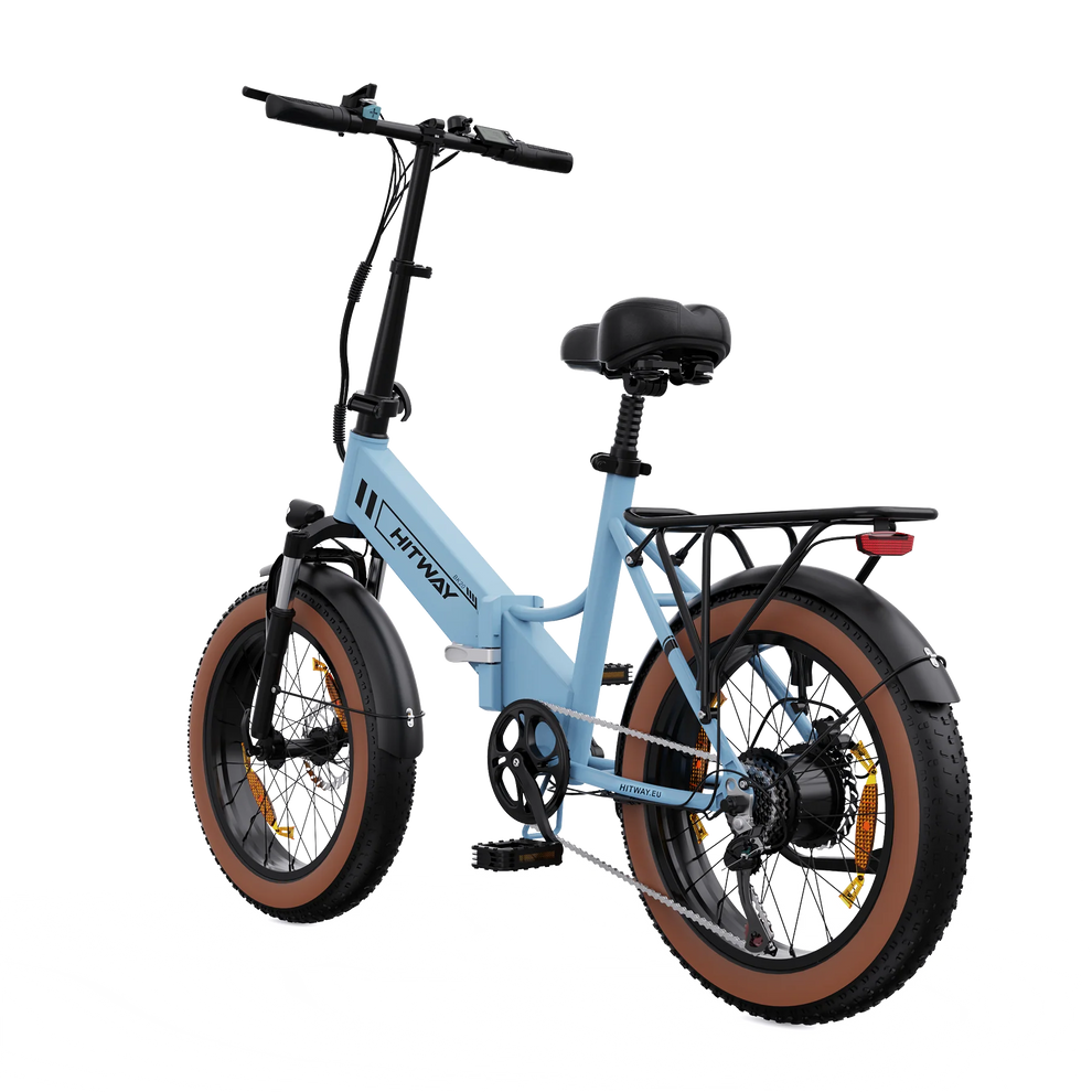 Hitway BK20 2025 Version 250W 20" Fat Tire Foldable Electric Bike 48V 10.4Ah Battery Off-Road City Hybrid