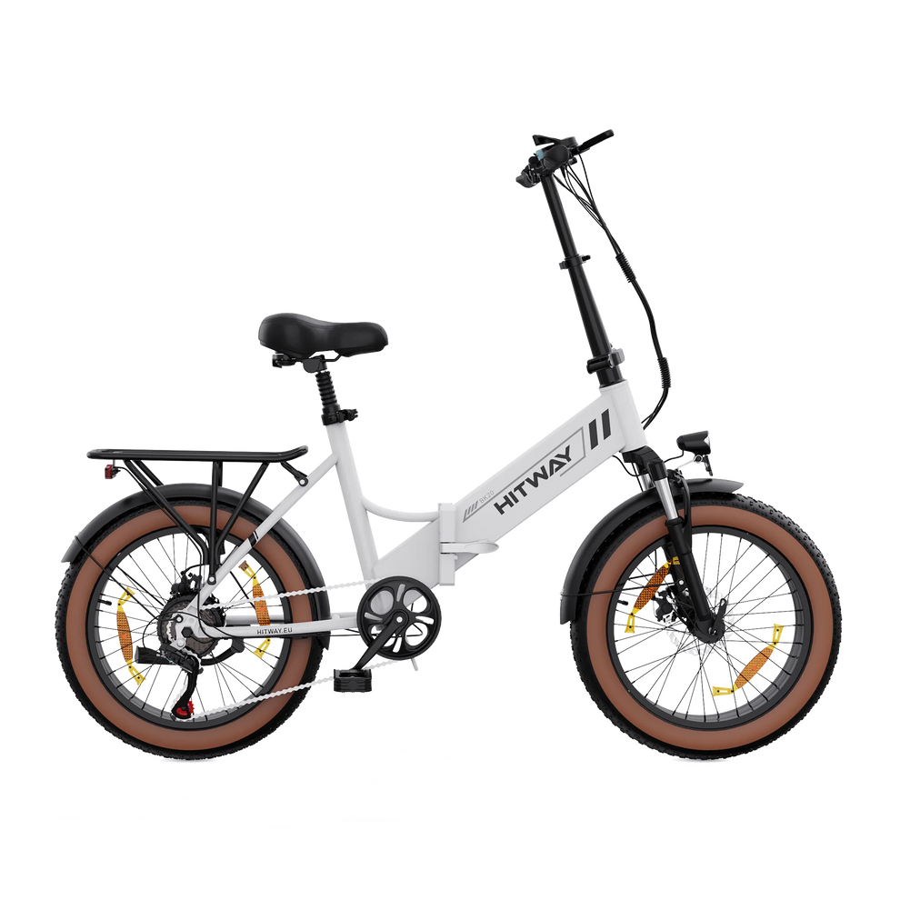 Hitway BK20 2025 Version 250W 20" Fat Tire Foldable Electric Bike 48V 10.4Ah Battery Off-Road City Hybrid