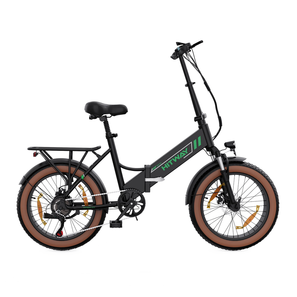 Hitway BK20 2025 Version 250W 20" Fat Tire Foldable Electric Bike 48V 10.4Ah Battery Off-Road City Hybrid
