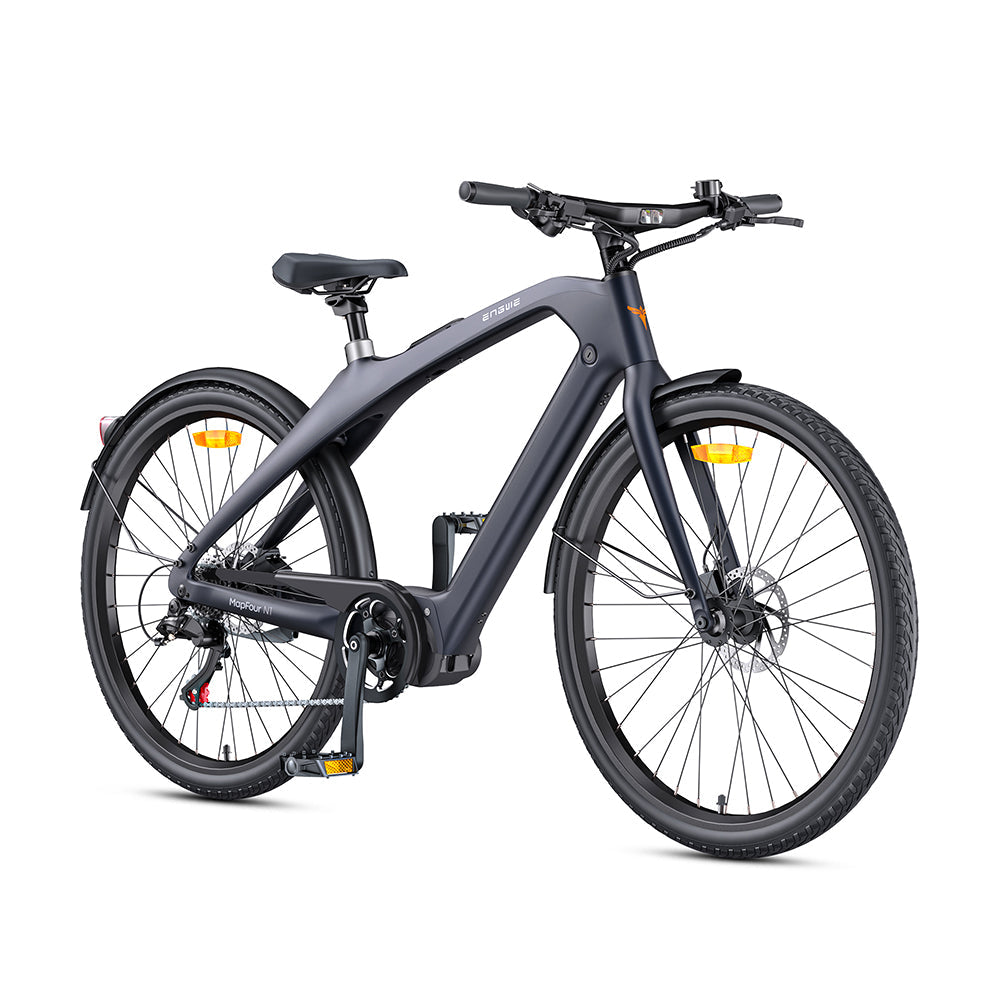 Engwe MapFour N1 Pro 250W Mid-Drive Motor 25km/h 36V 360Wh Lithium-Ion Battery 700x42C Carbon Fiber City E-Bike with App Support Electric Bike