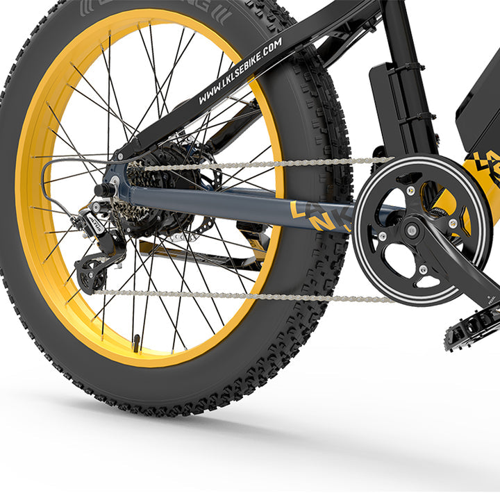 LANKELEISI RV700 1000W 26" Fat Bike Full Suspension E-Mountain bike 48V 16Ah E-MTB 42kmh
