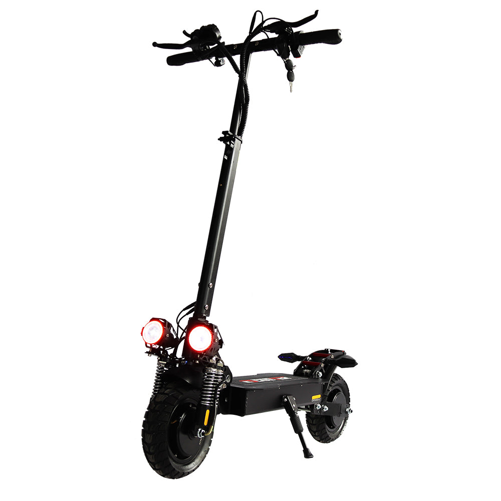 Emanba V-X6 2400W Dual Motor 10" Off-Road Electric Scooter 60km/h 48V 21Ah Foldable Commuter with Front+Rear Suspension