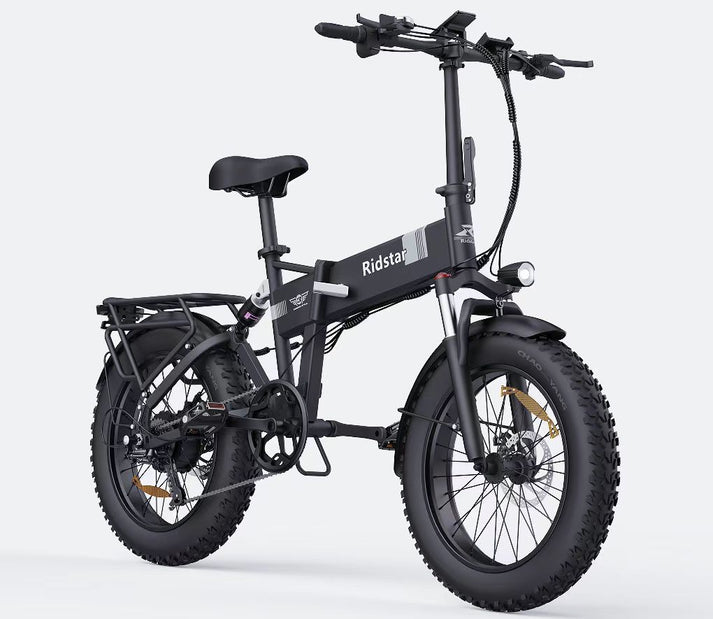 RIDSTAR H20 PRO 2000W Dual Motor Fat Tire Foldable Electric Bike – 48V 23Ah Battery, 70 Miles Range, Dual Disc Brakes, Full Suspension