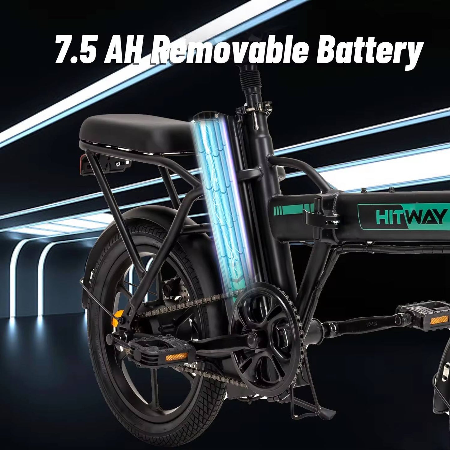 Hitway BK5 2025 Version 250W 16" Foldable Electric Bike 36V 8.4Ah Battery Compact City E-Bike Dual Suspension