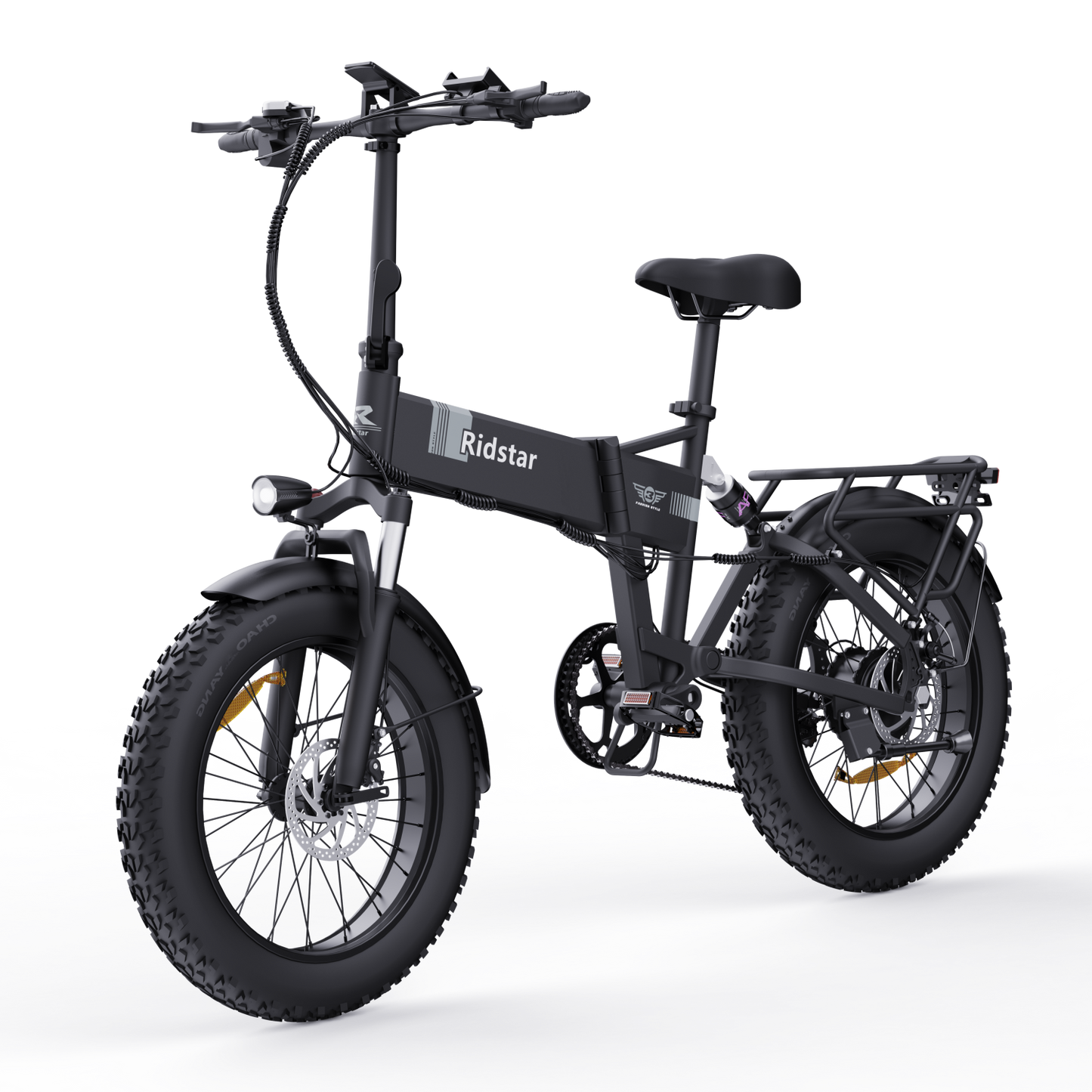 RIDSTAR H20 PRO 2000W Dual Motor Fat Tire Foldable Electric Bike – 48V 23Ah Battery, 70 Miles Range, Dual Disc Brakes, Full Suspension