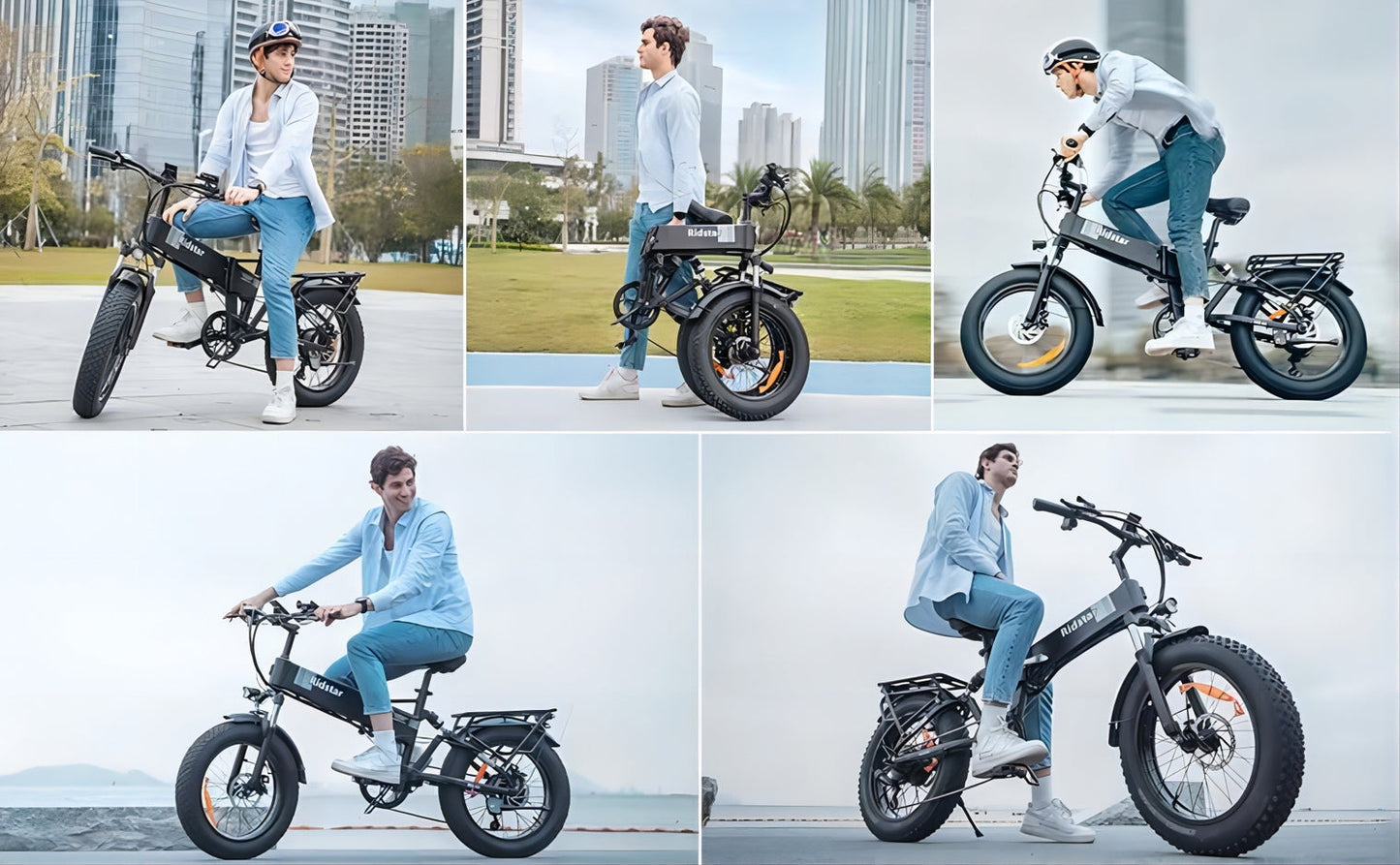 RIDSTAR H20 PRO 2000W Dual Motor Fat Tire Foldable Electric Bike – 48V 23Ah Battery, 70 Miles Range, Dual Disc Brakes, Full Suspension