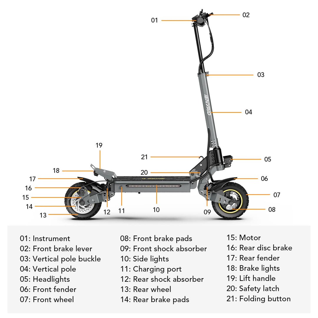 iENYRID S1 700W Motor Electric Scooter, 48V 15Ah Battery, Off-Road Pneumatic Tires, Top Speed 28 mph, Range 25 Miles