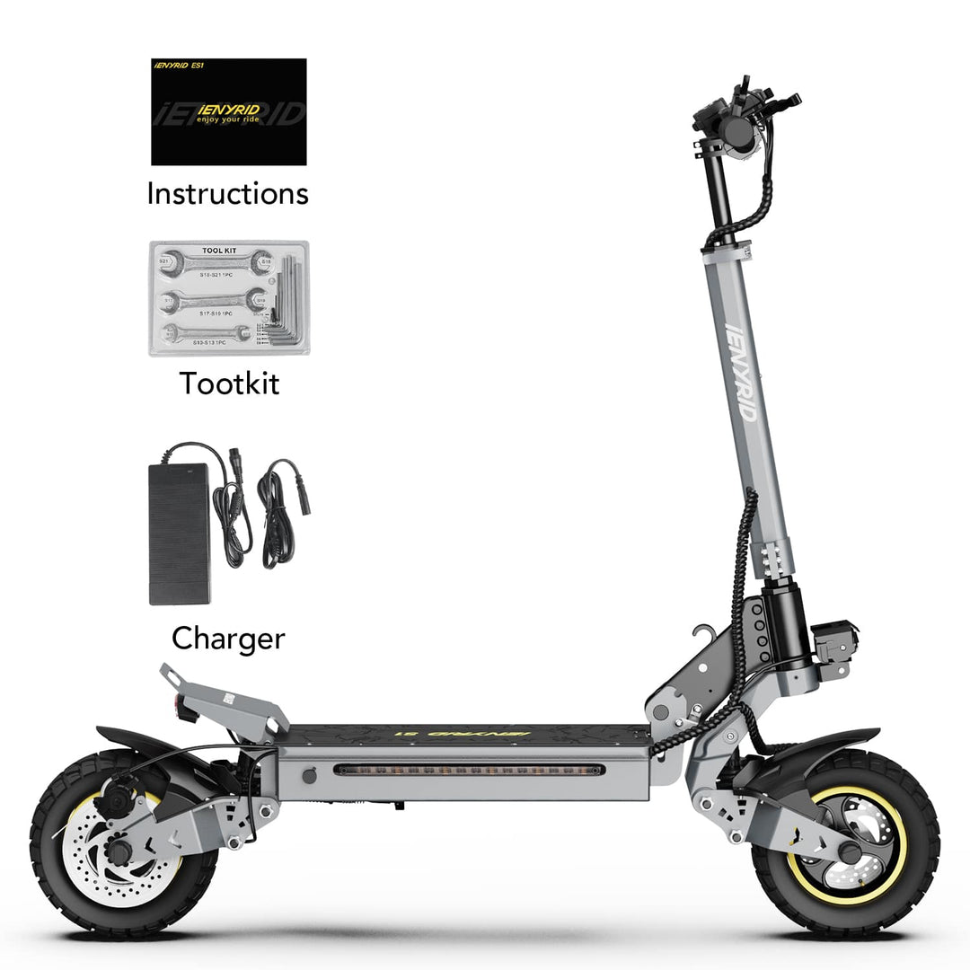 iENYRID S1 700W Motor Electric Scooter, 48V 15Ah Battery, Off-Road Pneumatic Tires, Top Speed 28 mph, Range 25 Miles