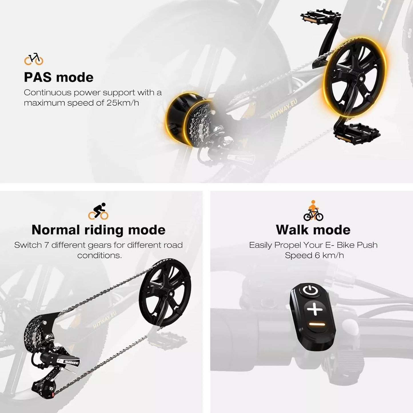 Hitway BK29S 2025 Version 250W 20" Fat Tire Dual Battery E-Bike 48V 13Ah*2 Integrated Wheel Long Range Beast