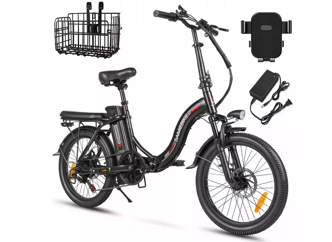 SAMEBIKE CY20 20-Inch City Electric Bike, 36V 12AH, 350W, SHIMANO 7-Speed, Spoke Rim