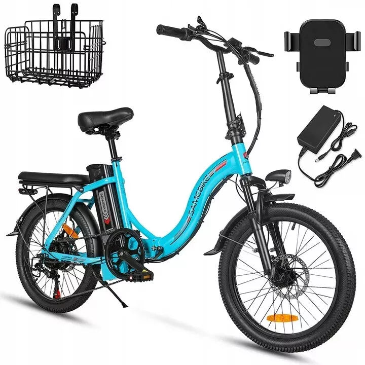 SAMEBIKE CY20 20-Inch City Electric Bike, 36V 12AH, 350W, SHIMANO 7-Speed, Spoke Rim