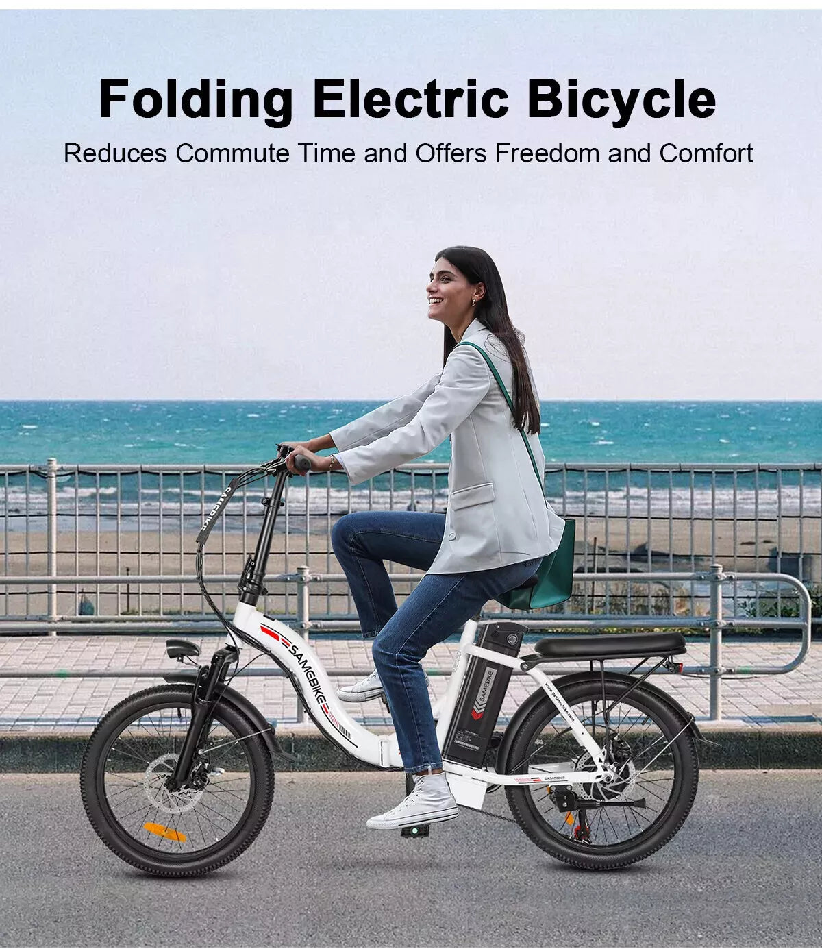 SAMEBIKE CY20 20-Inch City Electric Bike, 36V 12AH, 350W, SHIMANO 7-Speed, Spoke Rim