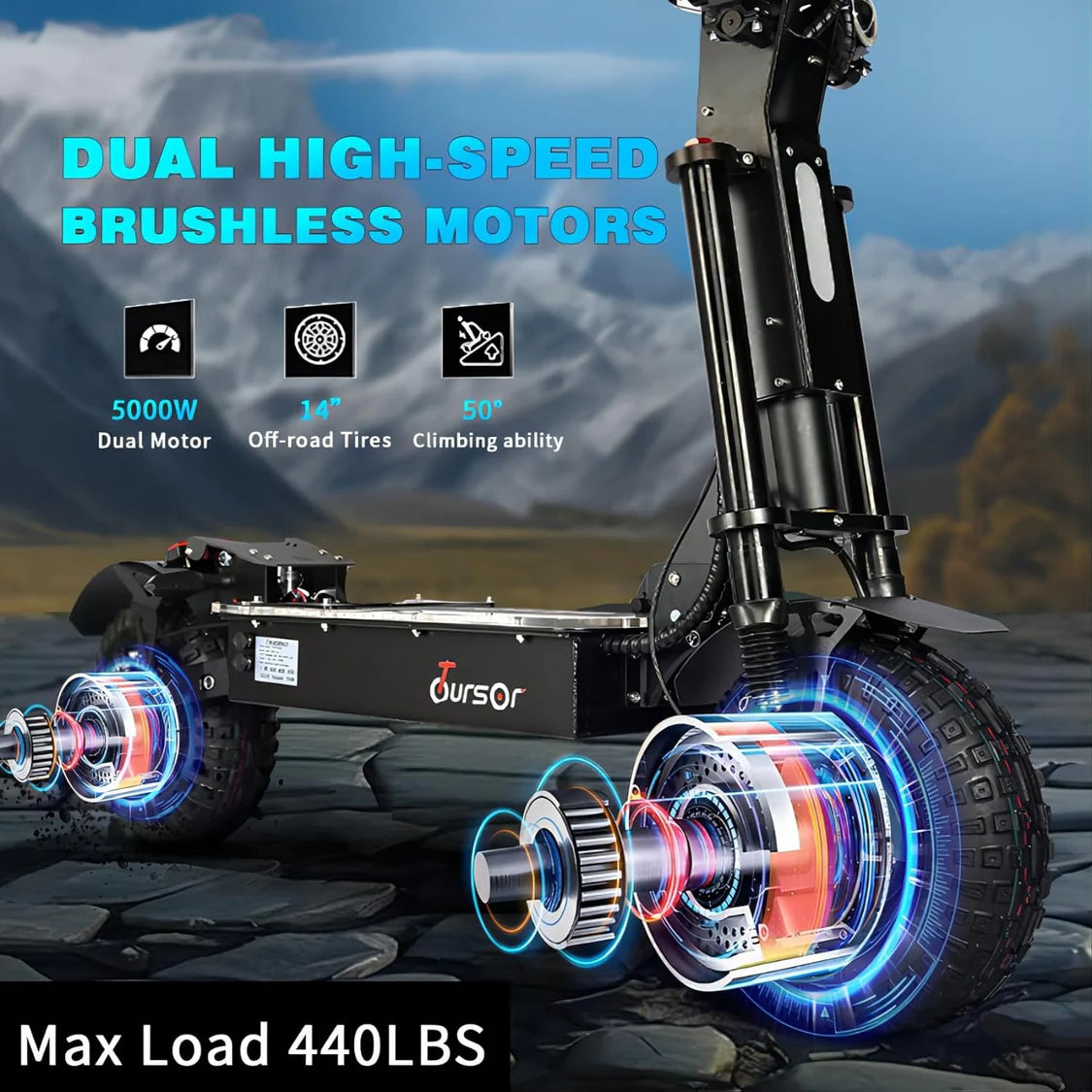 Toursor X14 72V 14" Folding Electric Scooter | 5000W*2 Dual Motors | 72V 40Ah Battery | Seat Included | UK Shipping