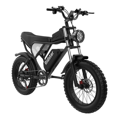 Ridstar Q20 Electric Bike 48V 20AH Battery 1000W Motor 20inch Tires 70-90KM Max Mileage 150KG Max Load Electric Bicycle
