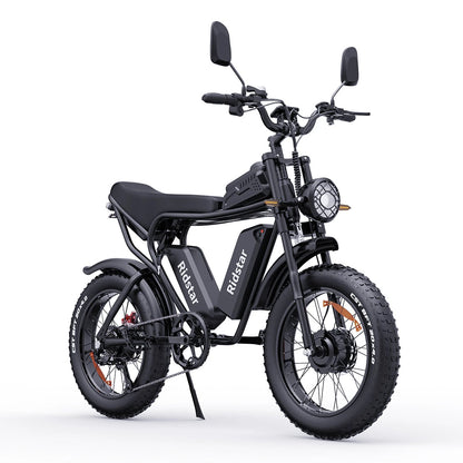 Ridstar Q20 Pro - 2000W Dual Motor E-Bike, 52V 40AH Battery, 20" Fat Tires, Dual Suspension