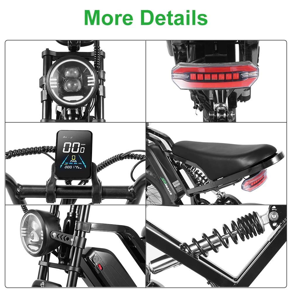 Saibaike FXH009 20” Fat Tire Electric Bike – 500W Motor, 48V 15Ah Battery, 45KMH, 80KM Range