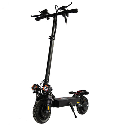 Emanba V-X6 2400W Dual Motor 10" Off-Road Electric Scooter 60km/h 48V 21Ah Foldable Commuter with Front+Rear Suspension