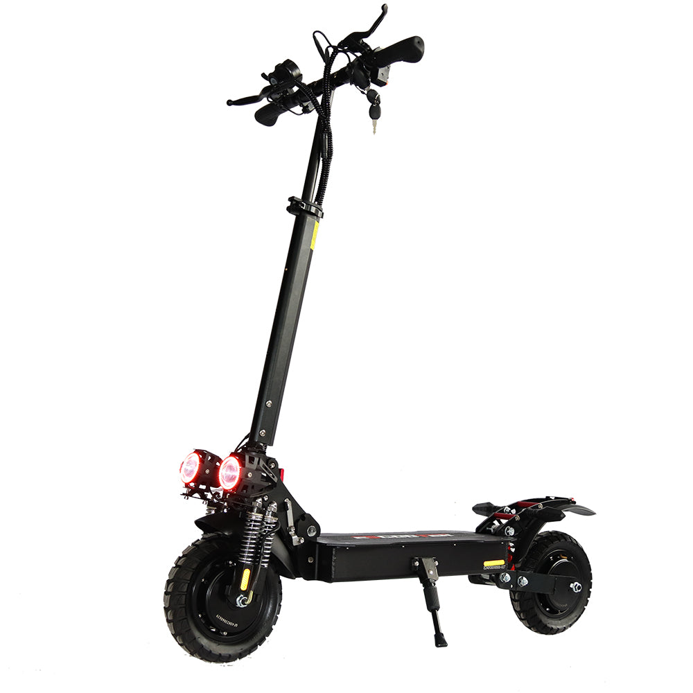 Emanba V-X6 2400W Dual Motor 10" Off-Road Electric Scooter 60km/h 48V 21Ah Foldable Commuter with Front+Rear Suspension