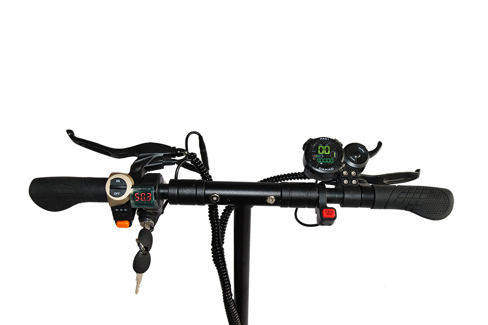 Emanba V-X6 2400W Dual Motor 10" Off-Road Electric Scooter 60km/h 48V 21Ah Foldable Commuter with Front+Rear Suspension