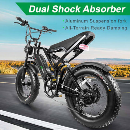 Saibaike FXH009 20” Fat Tire Electric Bike – 500W Motor, 48V 15Ah Battery, 45KMH, 80KM Range