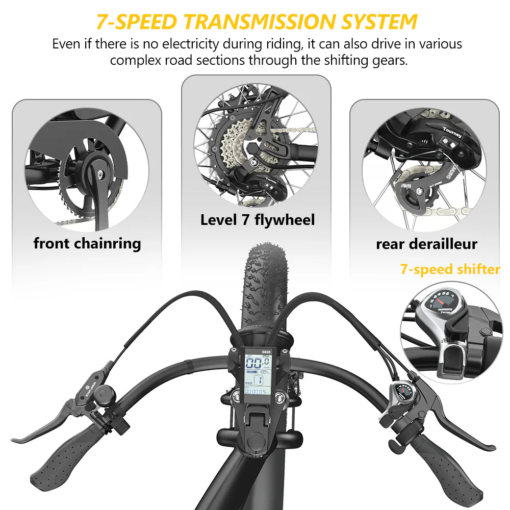 Hidoes B3 1200W Electric Bike – 35MPH, 48V 18.2Ah Battery, 60-Mile Range, High-Performance E-Bike