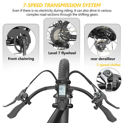 Hidoes B3 1200W Electric Bike – 35MPH, 48V 18.2Ah Battery, 60-Mile Range, High-Performance E-Bike