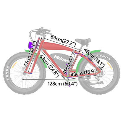 Hidoes B3 1200W Electric Bike – 35MPH, 48V 18.2Ah Battery, 60-Mile Range, High-Performance E-Bike
