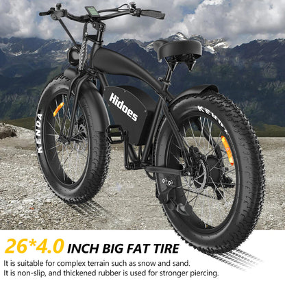 Hidoes B3 1200W Electric Bike – 35MPH, 48V 18.2Ah Battery, 60-Mile Range, High-Performance E-Bike