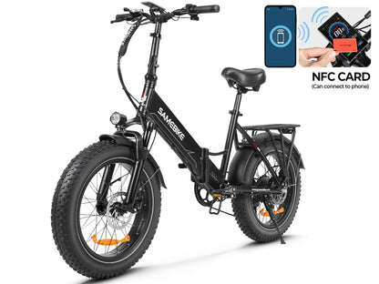 SAMEBIKE LOTDM200-II 20-Inch 750W Fat Tire E-Bike, 48V 13AH, NFC Function, LCD Display
