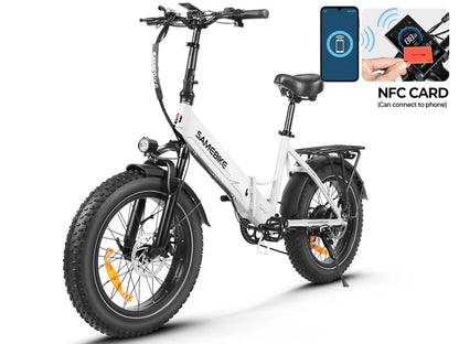 SAMEBIKE LOTDM200-II 20-Inch 750W Fat Tire E-Bike, 48V 13AH, NFC Function, LCD Display