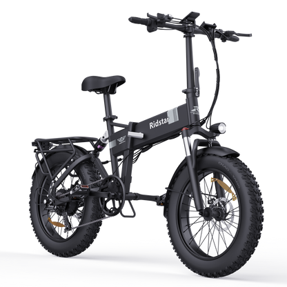 RIDSTAR H20 PRO 2000W Dual Motor Fat Tire Foldable Electric Bike – 48V 23Ah Battery, 70 Miles Range, Dual Disc Brakes, Full Suspension