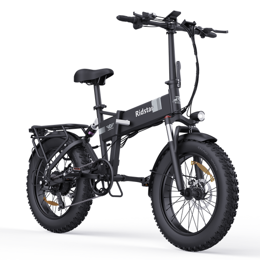 RIDSTAR H20 PRO 2000W Dual Motor Fat Tire Foldable Electric Bike – 48V 23Ah Battery, 70 Miles Range, Dual Disc Brakes, Full Suspension