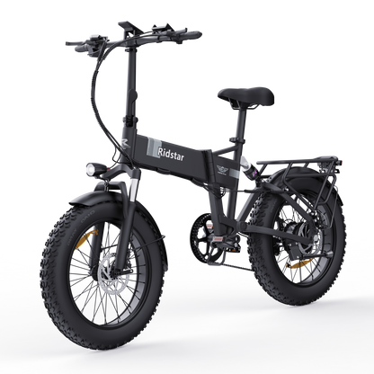 RIDSTAR H20 PRO 2000W Dual Motor Fat Tire Foldable Electric Bike – 48V 23Ah Battery, 70 Miles Range, Dual Disc Brakes, Full Suspension