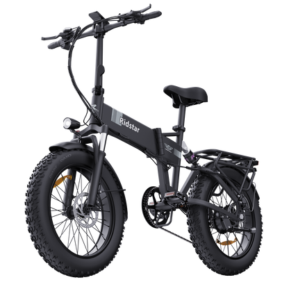 RIDSTAR H20 PRO 2000W Dual Motor Fat Tire Foldable Electric Bike – 48V 23Ah Battery, 70 Miles Range, Dual Disc Brakes, Full Suspension