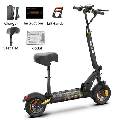iENYRID M4 Pro S+ 800W Electric Scooter with Seat, 48V 12.5Ah Battery, 10" Off-Road Pneumatic Tires, Top Speed 28 mph, Range 25 Miles
