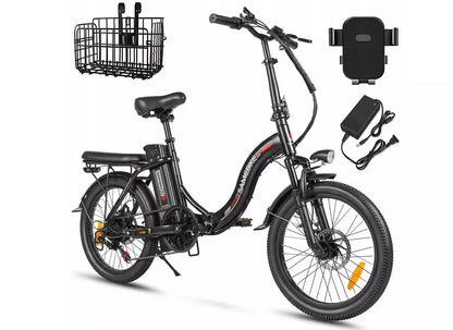 SAMEBIKE CY20 20-Inch City Electric Bike, 36V 12AH, 350W, SHIMANO 7-Speed, Spoke Rim