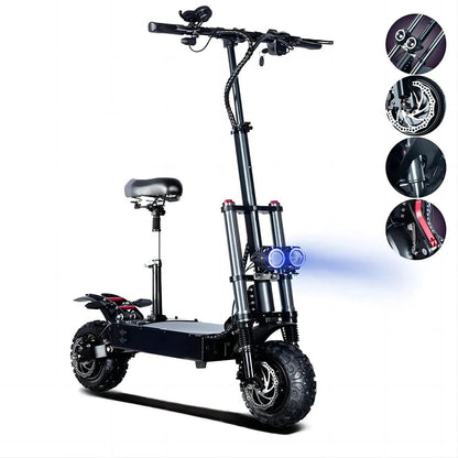 Toursor E5B 11" Folding Electric Scooter 3000W*2 Dual Motors | 60V 35Ah Battery | 80KM/H Speed | 80KM Range | UK Shipping