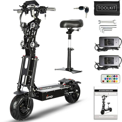 Toursor X13-8000W Electric Scooter 4000W Dual Motor | 75-85 KM/H | 100-140 KM Range | 60V 50Ah Battery | Seat Included | UK Shipping